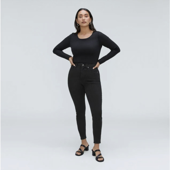 Everlane The Curvy High-Rise Black Skinny Jean - Picture 1 of 7